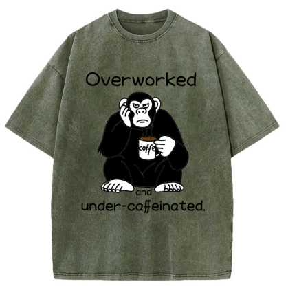 Tokyo-Tiger Overworked And Under-caffeinated Washed T-Shirt