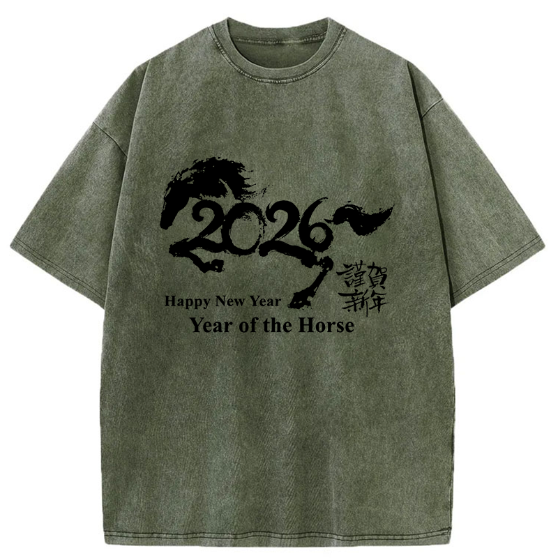 Tokyo-Tiger Year of the Horse 2026 Washed T-Shirt