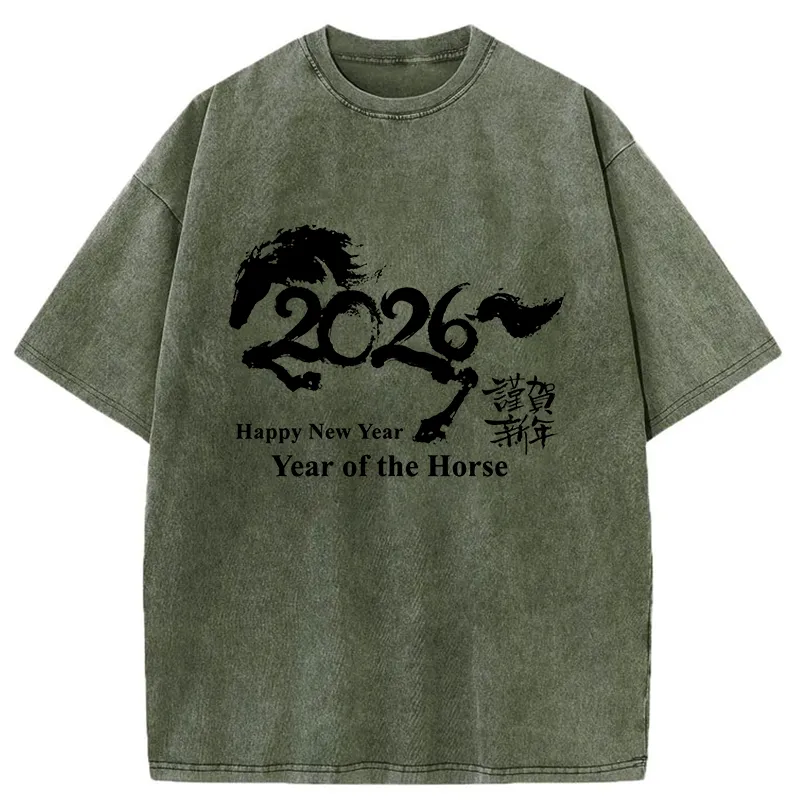 Tokyo-Tiger Year of the Horse 2026 Washed T-Shirt