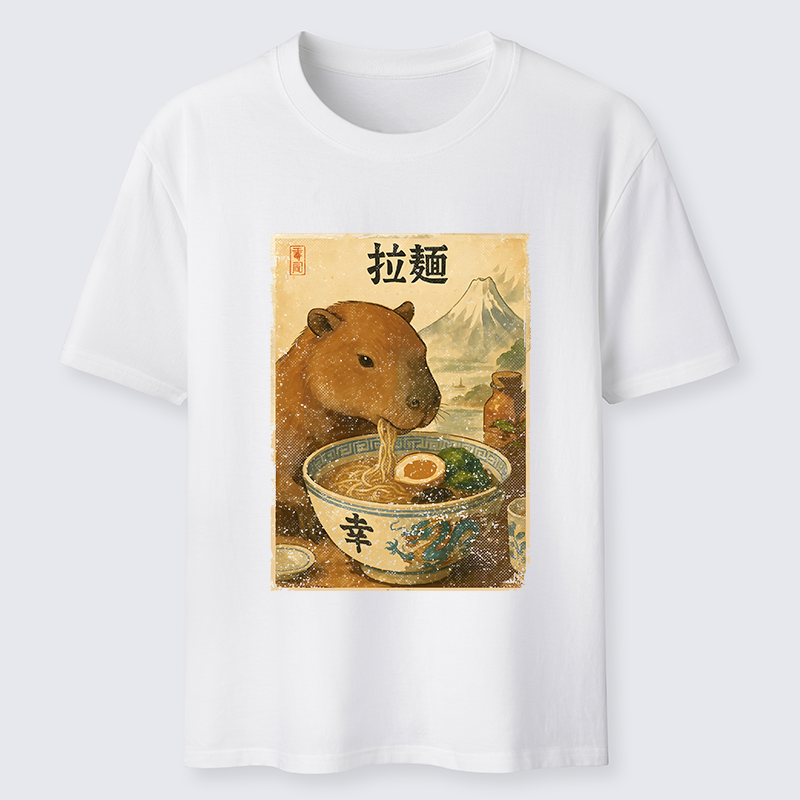 Tokyo-Tiger Capybara Eating Japan Ramen Classic T-Shirt