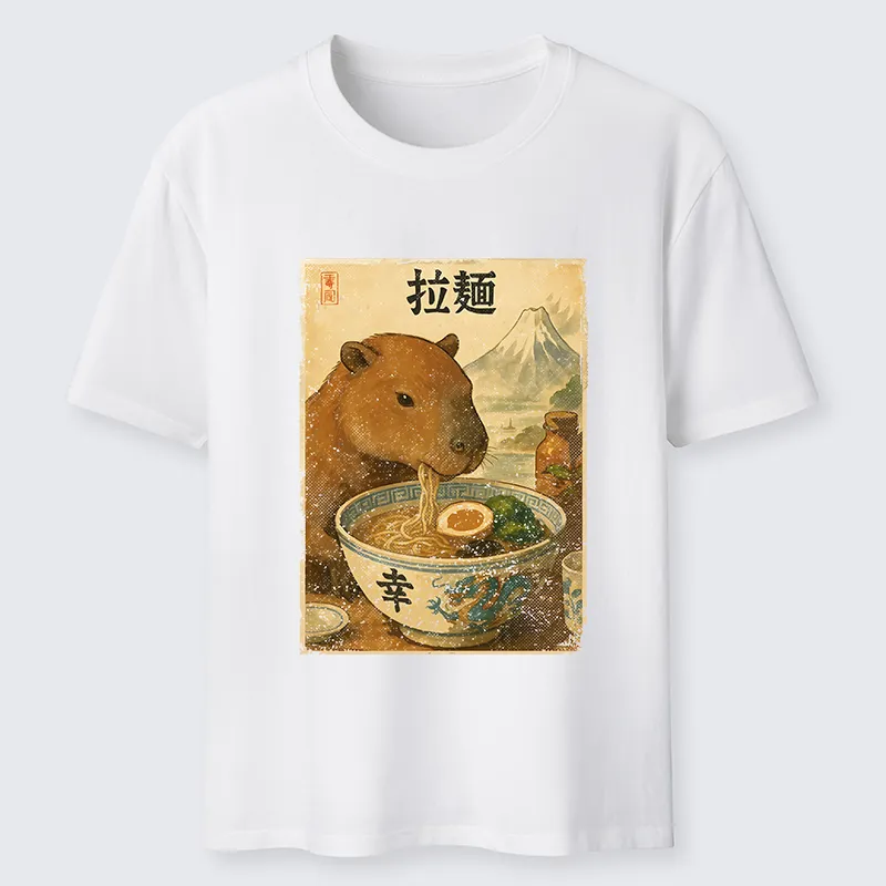 Tokyo-Tiger Capybara Eating Japan Ramen Classic T-Shirt