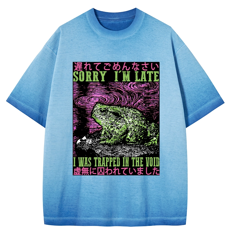 Tokyo-Tiger Frogs Trapped In The Void Gradient Washed T-Shirt