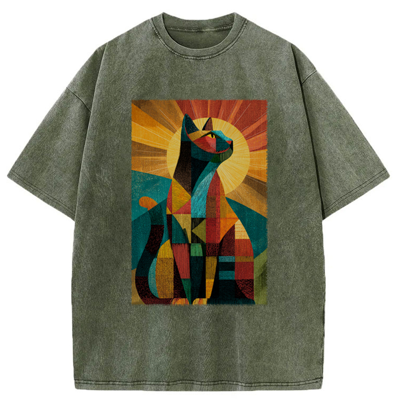 Tokyo-Tiger Halo Cat Washed T-Shirt