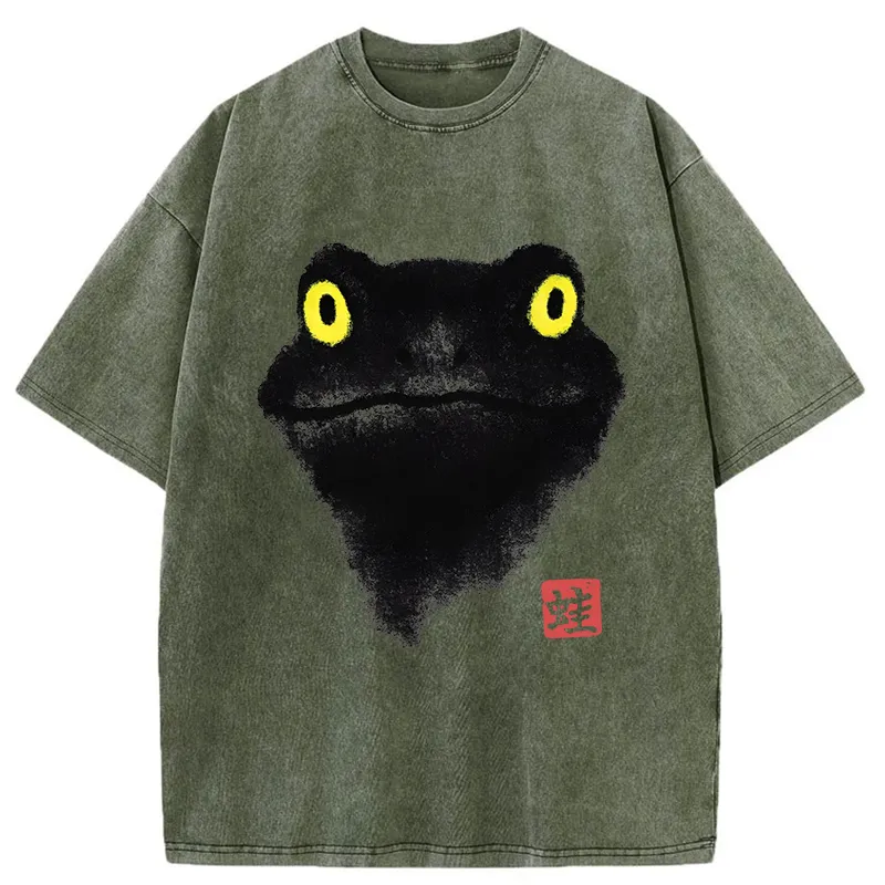 Tokyo-Tiger Ink Painting Of A Frog Washed T-Shirt