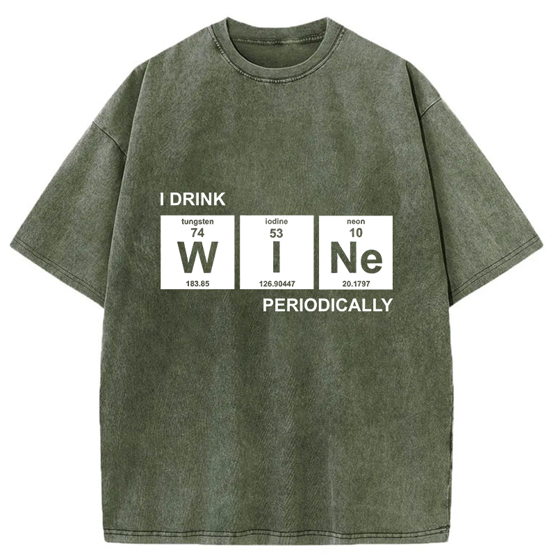 Tokyo-Tiger Periodic Table Of Alcoholic Beverages Washed T-Shirt