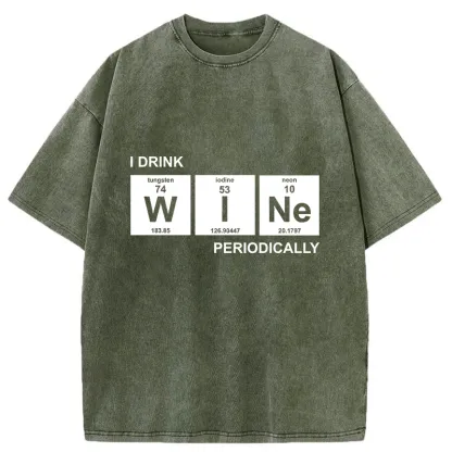Tokyo-Tiger Periodic Table Of Alcoholic Beverages Washed T-Shirt