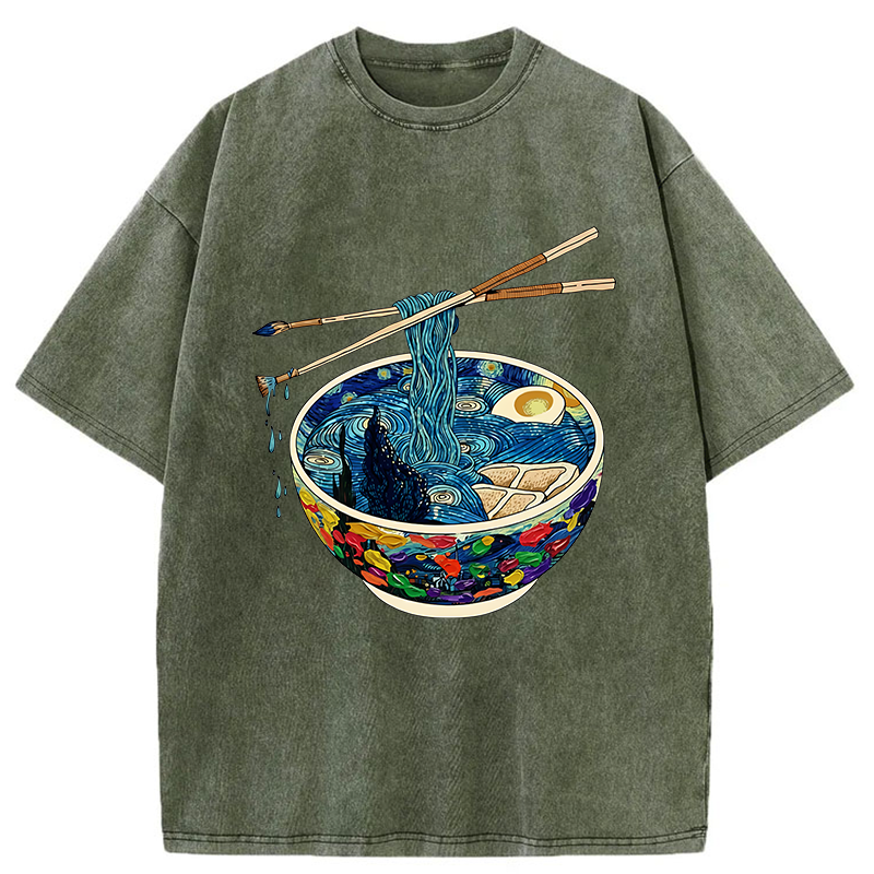 Tokyo-Tiger Van Gogh's Ramen Washed T-Shirt