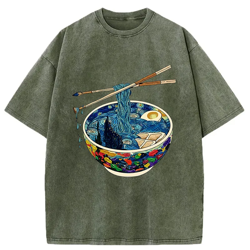 Tokyo-Tiger Van Gogh's Ramen Washed T-Shirt