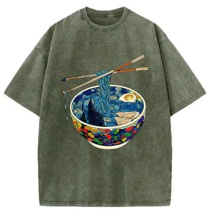 Tokyo-Tiger Van Gogh's Ramen Washed T-Shirt