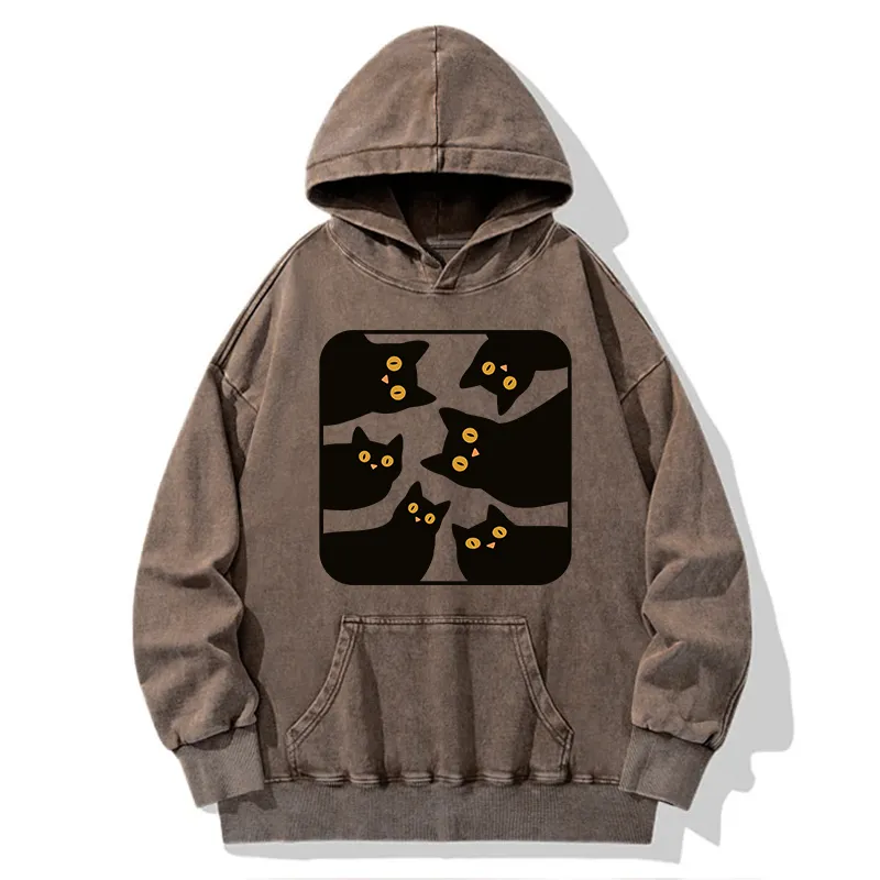 Tokyo-Tiger Cats Are Watching You Washed Hoodie