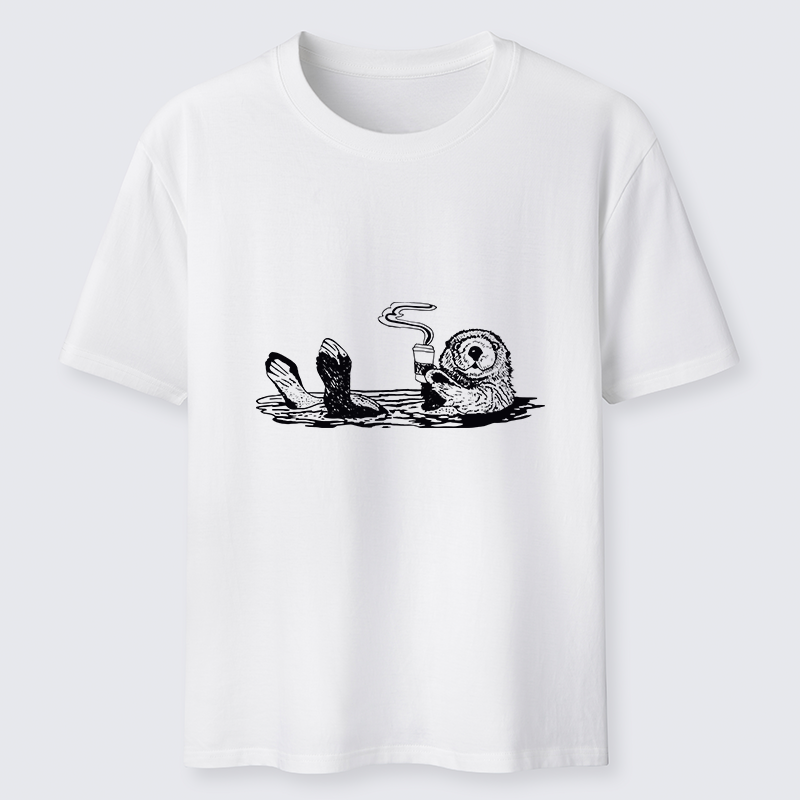 Tokyo-Tiger Otter Drinking Coffee Classic T-Shirt