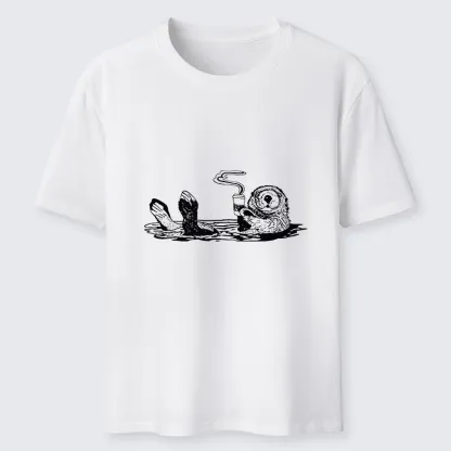 Tokyo-Tiger Otter Drinking Coffee Classic T-Shirt