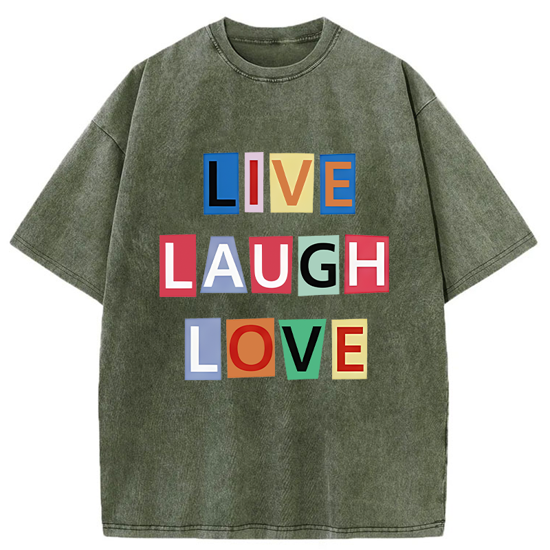 Tokyo-Tiger Live Laugh Love Washed T-Shirt