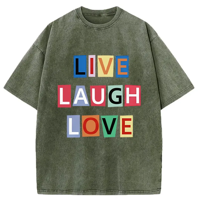 Tokyo-Tiger Live Laugh Love Washed T-Shirt