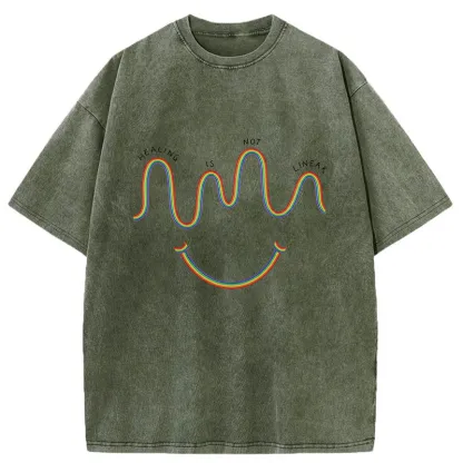 Tokyo-Tiger Face Treatment With A Smile Washed T-Shirt