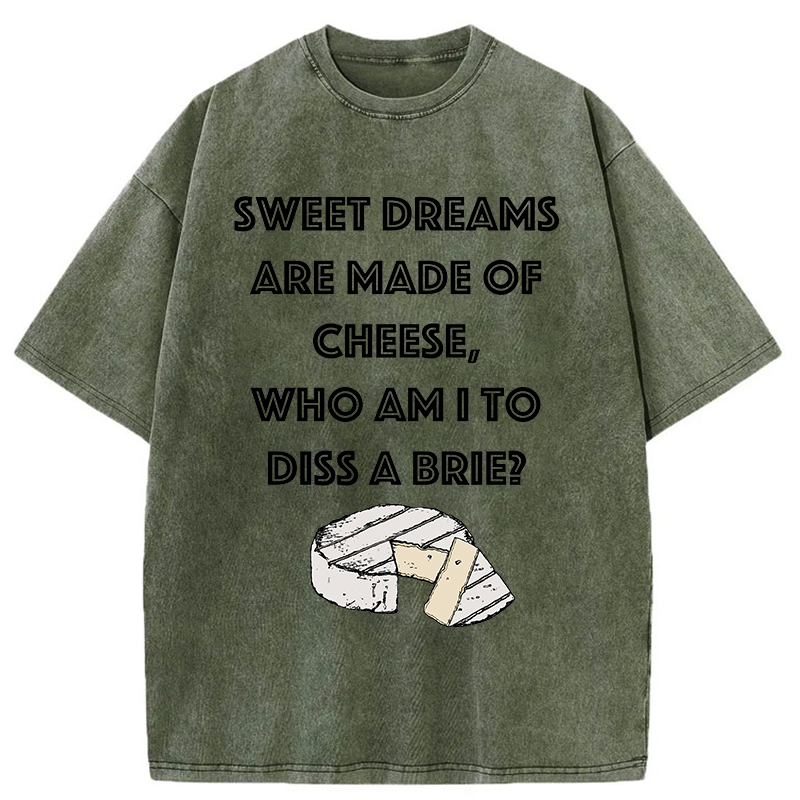 Tokyo-Tiger Funny Cheese Music Washed T-Shirt