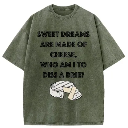 Tokyo-Tiger Funny Cheese Music Washed T-Shirt