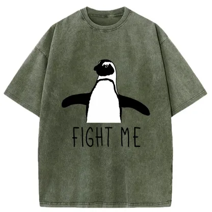 Tokyo-Tiger Fighting Penguins Washed T-Shirt