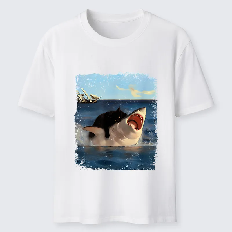 Tokyo-Tiger Cat Bites Shark Classic T-Shirt