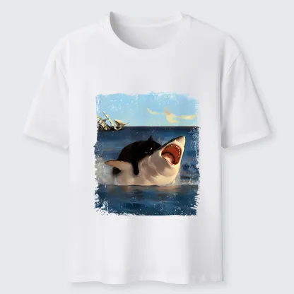 Tokyo-Tiger Cat Bites Shark Classic T-Shirt
