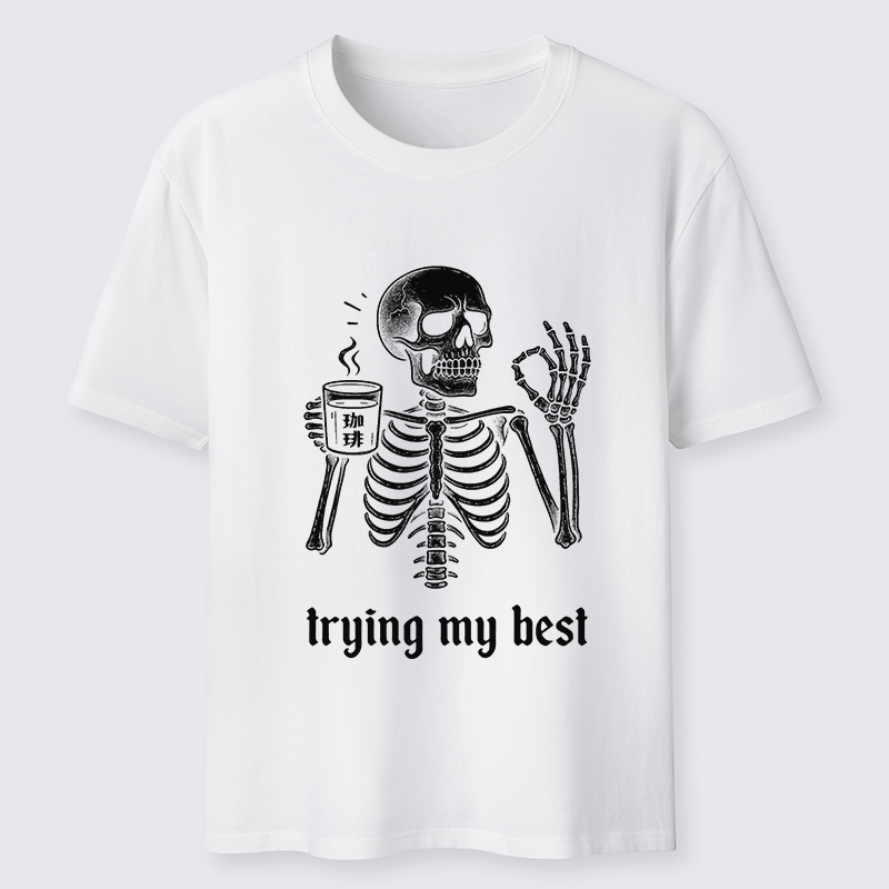 Tokyo-Tiger Skull Trying His Best Classic T-Shirt