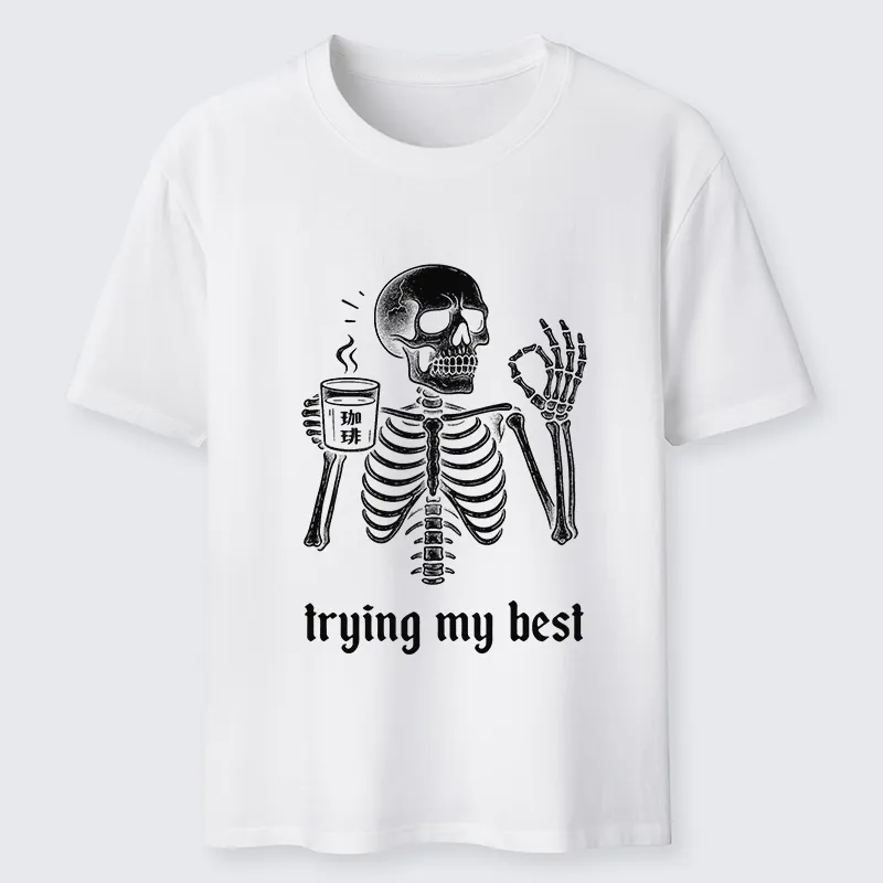 Tokyo-Tiger Skull Trying His Best Classic T-Shirt