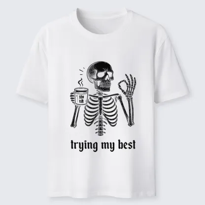 Tokyo-Tiger Skull Trying His Best Classic T-Shirt