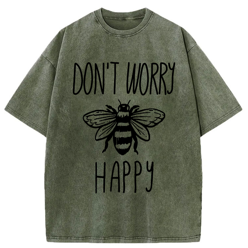 Tokyo-Tiger Don’t Worry Be Happy Washed T-Shirt