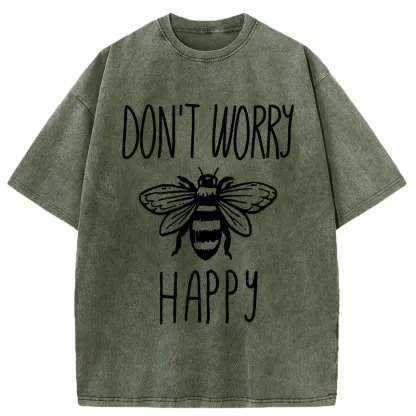 Tokyo-Tiger Don’t Worry Be Happy Washed T-Shirt