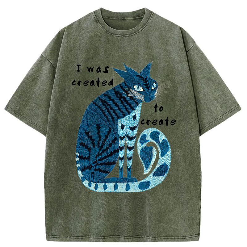 Tokyo-Tiger I Was Created To Create Washed T-Shirt