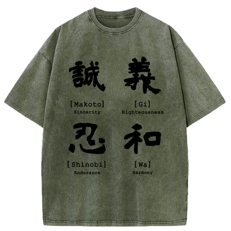 Tokyo-Tiger The Code Of Inner Strength Washed T-Shirt