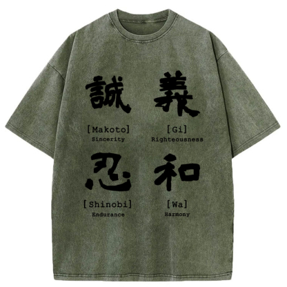 Tokyo-Tiger The Code Of Inner Strength Washed T-Shirt
