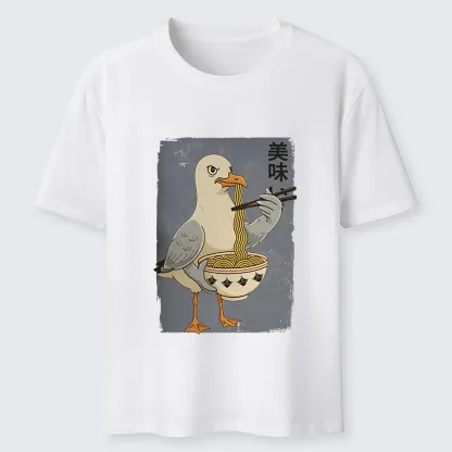Tokyo-Tiger Pigeons Eating Ramen Classic T-Shirt