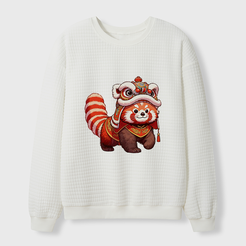 Tokyo-Tiger Raccoon Lion Dance Waffle Sweatshirt