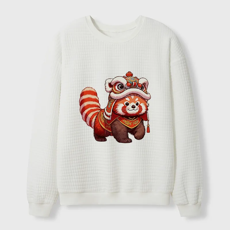 Tokyo-Tiger Raccoon Lion Dance Waffle Sweatshirt
