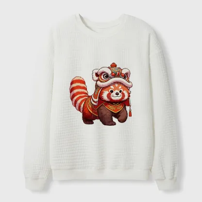 Tokyo-Tiger Raccoon Lion Dance Waffle Sweatshirt