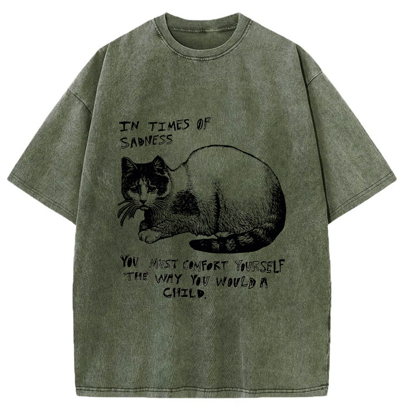 Tokyo-Tiger Comfort Yourself When You're Sad Washed T-Shirt