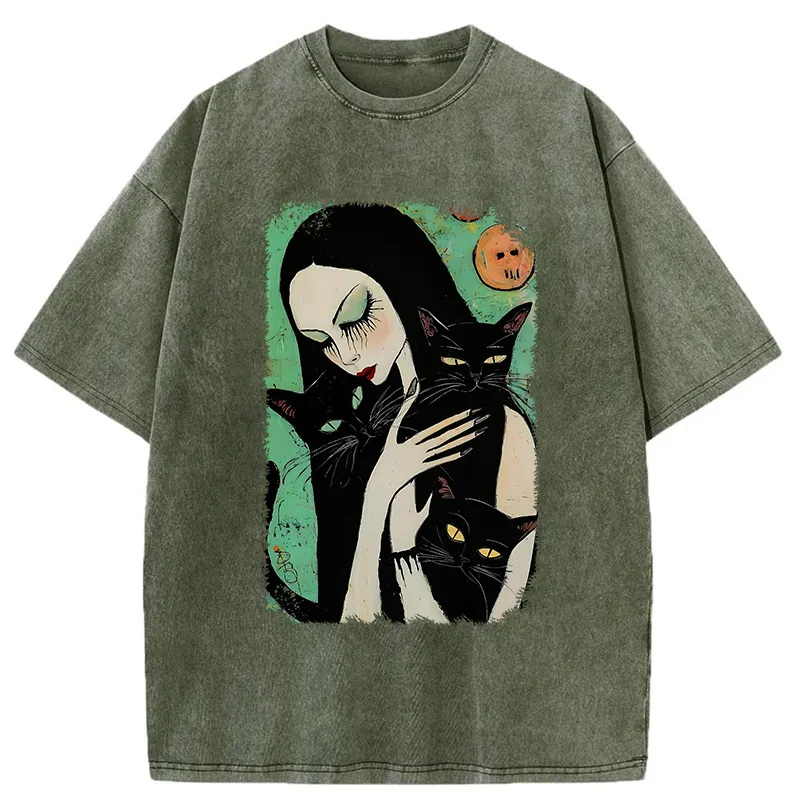 Tokyo-Tiger Me And My Black Cat Washed T-Shirt