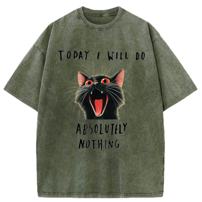 Tokyo-Tiger Today I Will Do Absolutely Nothing Washed T-Shirt