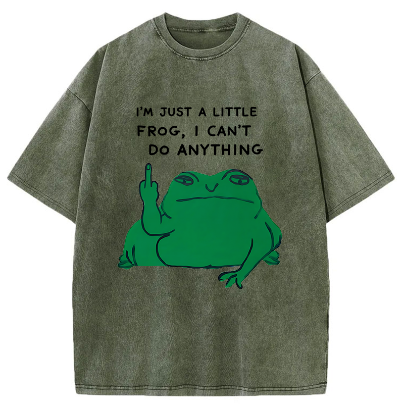 Tokyo-Tiger Frog Giving The Middle Finger Washed T-Shirt
