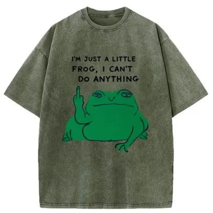 Tokyo-Tiger Frog Giving The Middle Finger Washed T-Shirt
