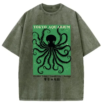 Tokyo-Tiger Tokyo Aquarium Washed T-Shirt