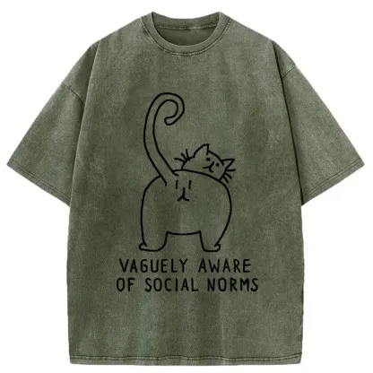 Tokyo-Tiger Vague Understanding Funny Washed T-Shirt