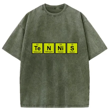 Tokyo-Tiger Tennis Periodic Table Washed T-Shirt