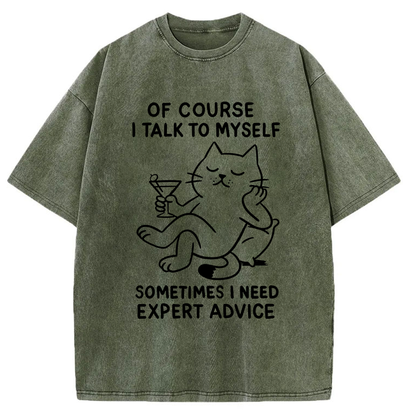 Tokyo-Tiger Cat Talking To Itself Washed T-Shirt