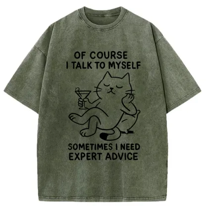 Tokyo-Tiger Cat Talking To Itself Washed T-Shirt