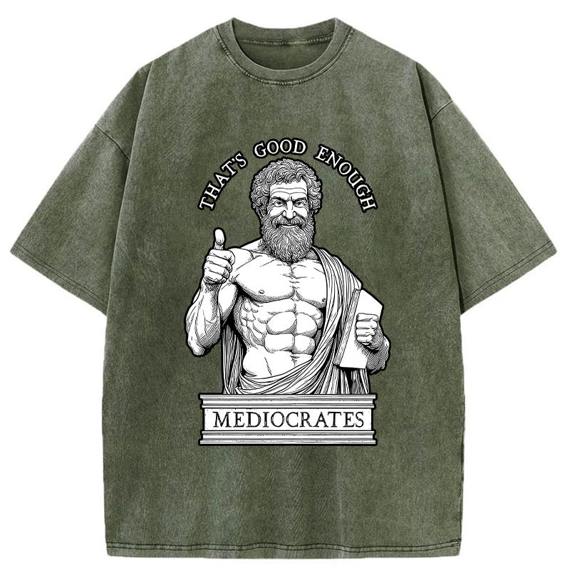 Tokyo-Tiger Humorous Ancient Philosopher Washed T-Shirt