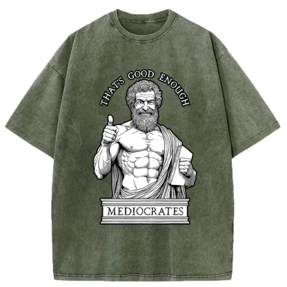 Tokyo-Tiger Humorous Ancient Philosopher Washed T-Shirt