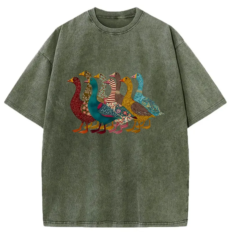 Tokyo-Tiger All Kinds Of Ducks Washed T-Shirt