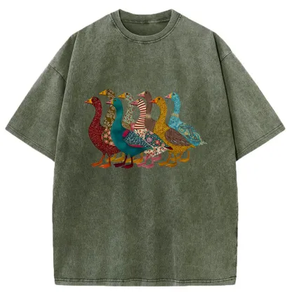 Tokyo-Tiger All Kinds Of Ducks Washed T-Shirt